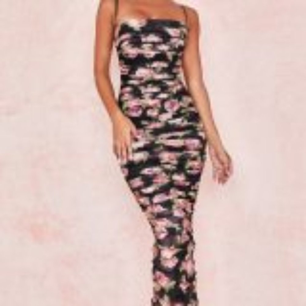 🔍             ROSE PRINT ORGANZA MESH MAXI DRE